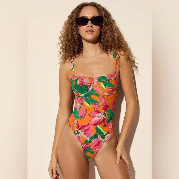 NEW with tags (NWT) Express Floral Balconette Body Contour One-piece Swimsuit - Picture 5 of 7